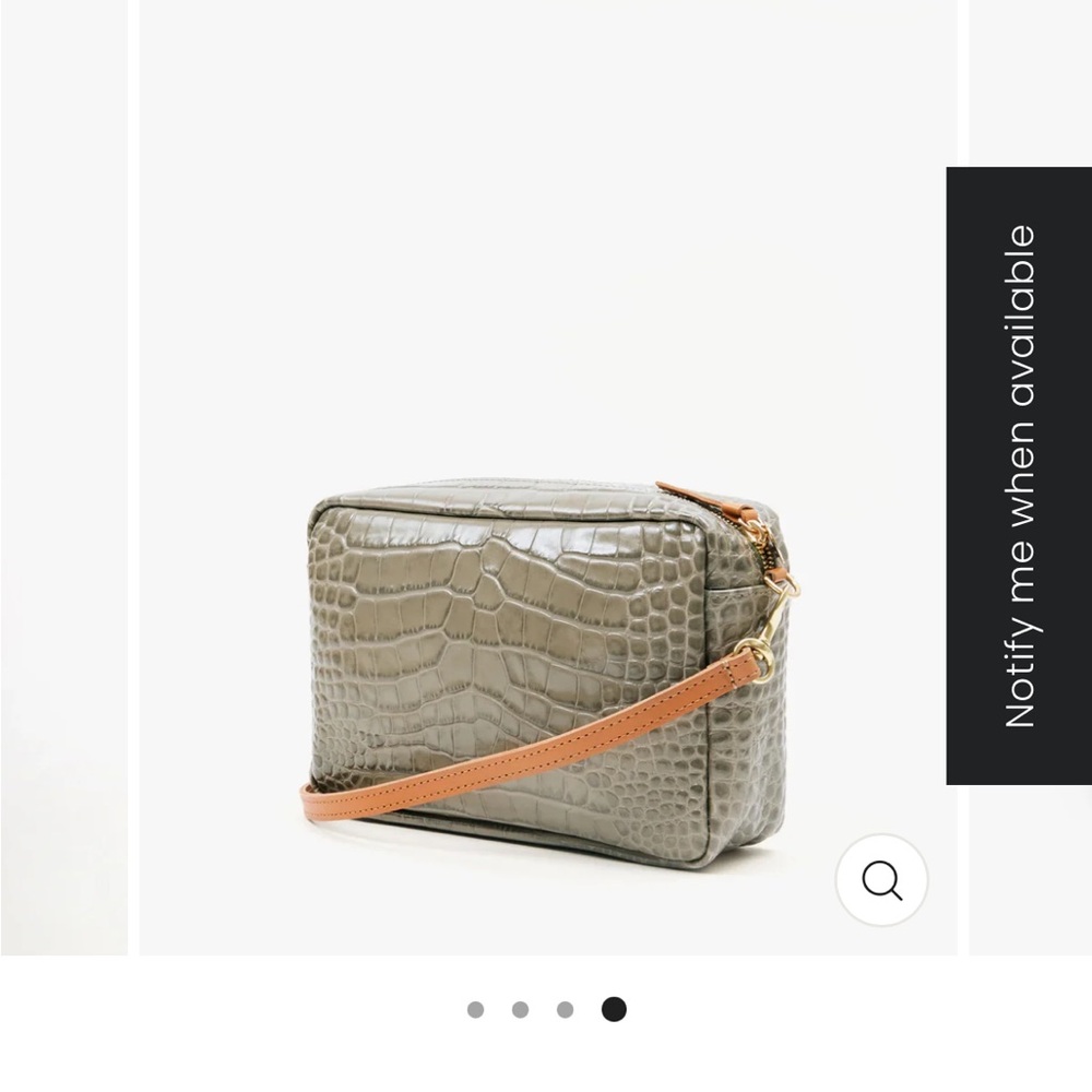 Clare V Marisol with Pocket Crossbody in Fog Croco